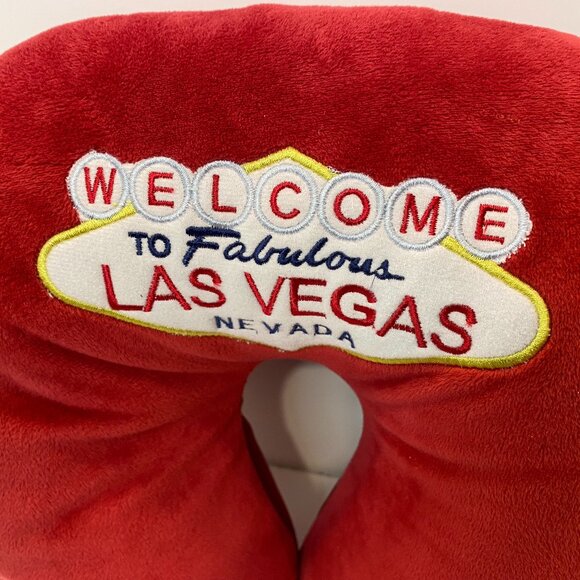 Las Vegas Travel Pillow / Cushion - Red - Picture 2 of 6